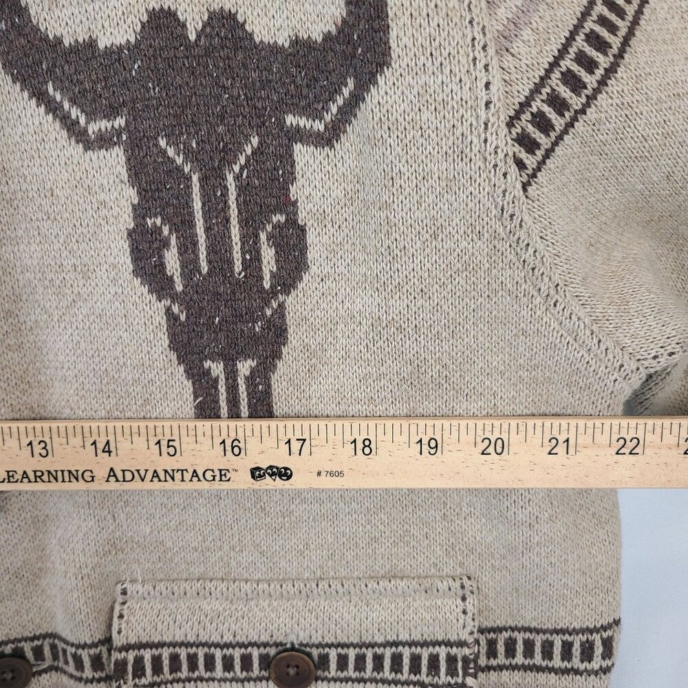 RRL Ralph Lauren Southwestern Shawl Collar Cardigan Beige Brown Wool Blend M - Picture 6 of 10